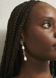 Laurie Earring, Gold Green, hi-res