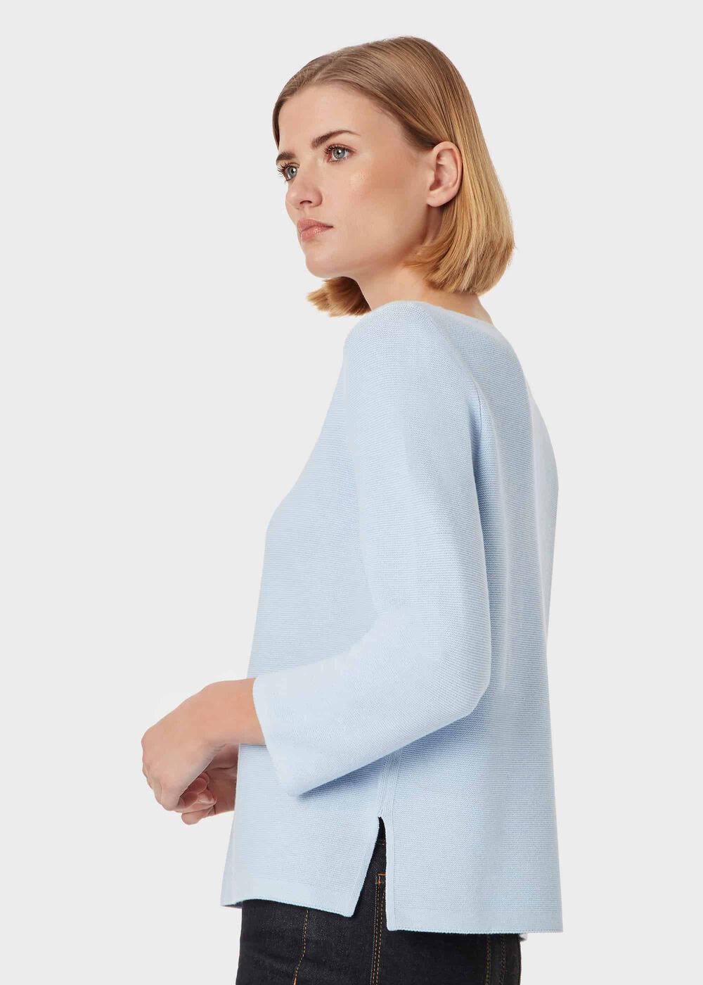 Beatrice Cotton Jumper, Cornflower Blue, hi-res