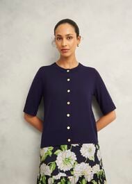 Leanne Cardigan With Wool, True Navy, hi-res