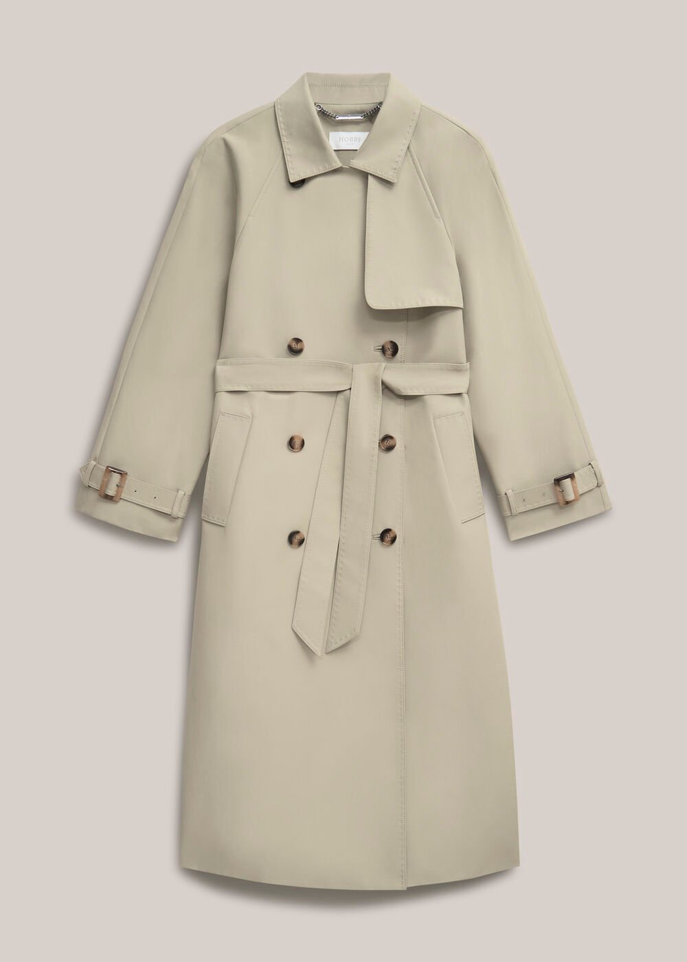 Sage Green Trench Coat , Pale Sage Green, hi-res