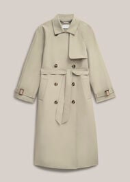 Sage Green Trench Coat , Pale Sage Green, hi-res