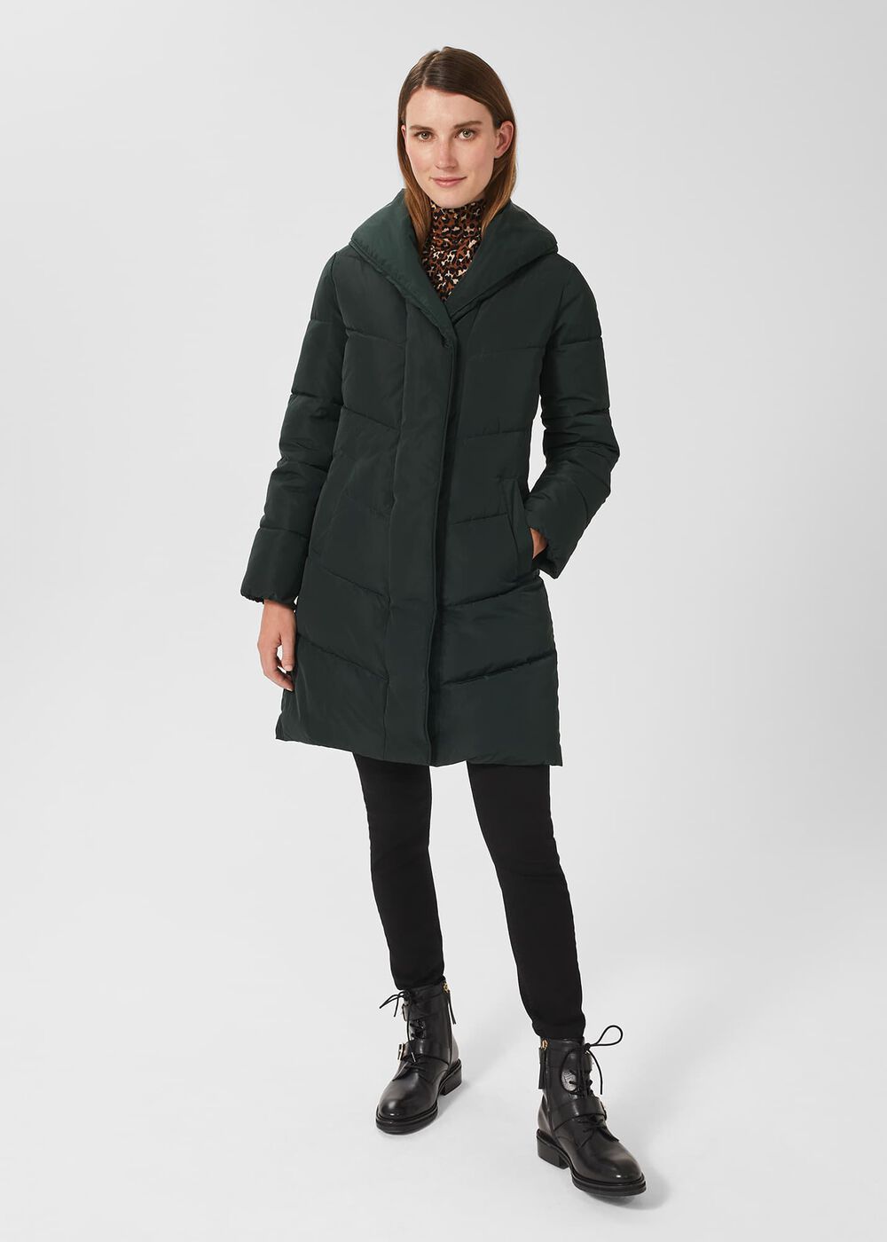 Indira Water Resistant Puffer Jacket, Dark Ivy Green, hi-res