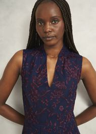 Quin Embroidered Dress, Midnight Red, hi-res