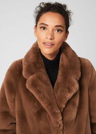 Georgia Faux Fur Coat, Camel, hi-res