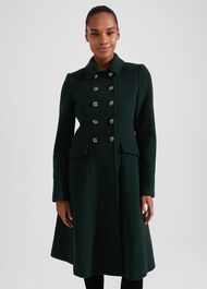 Clarisse Wool Blend Coat, Green, hi-res