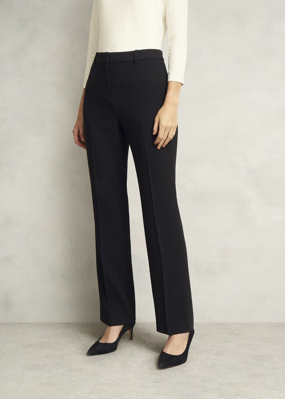 Petite Rae Straight Pants, Black, hi-res