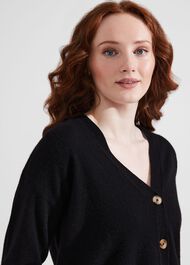 Karina Cashmere Cardigan, Black, hi-res