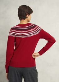 Greta Fairisle Sweater With Cashmere, Red Multi, hi-res
