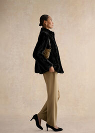Misha Faux Fur Coat, Black, hi-res