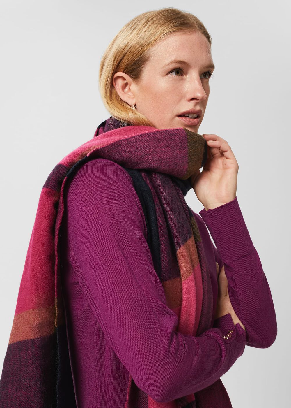 Elsa Scarf, Navy, hi-res