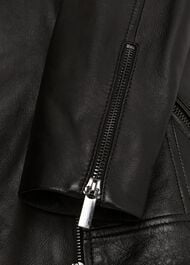 Petite Dakota Leather Jacket, Black, hi-res