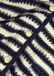 Milly Cotton Knitted Jacket, Navy Warm Ivory, hi-res