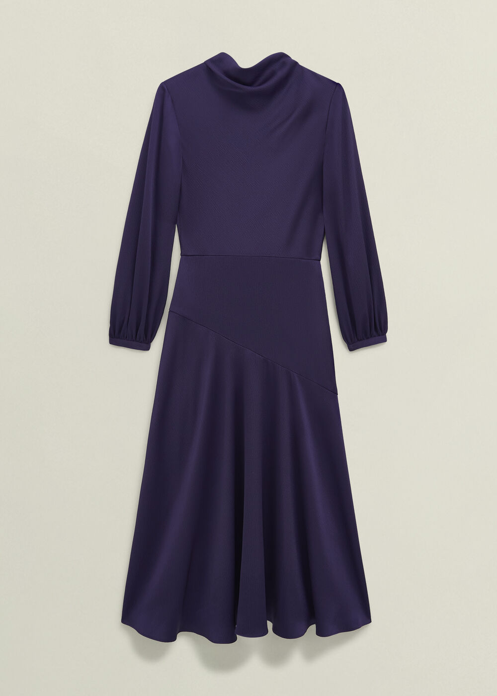 Pearl Textured Satin Dress, Midnight Purple, hi-res