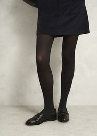 60-Denier Opaque Navy Tights, Black, hi-res