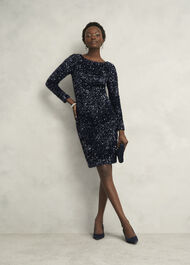Sawyer Sequin Dress, Midnight Navy, hi-res