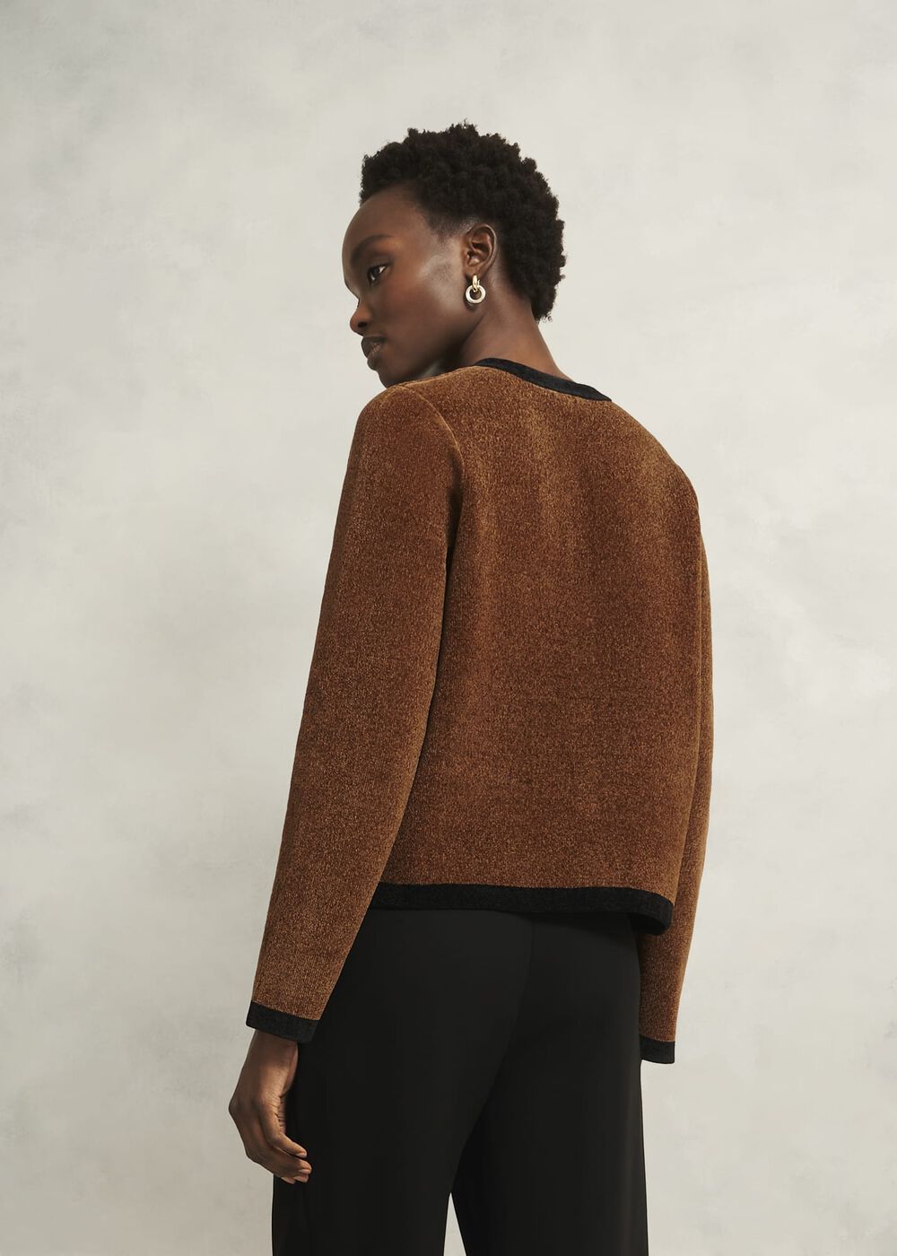 Bryony Knitted Jacket, Toffee Black, hi-res