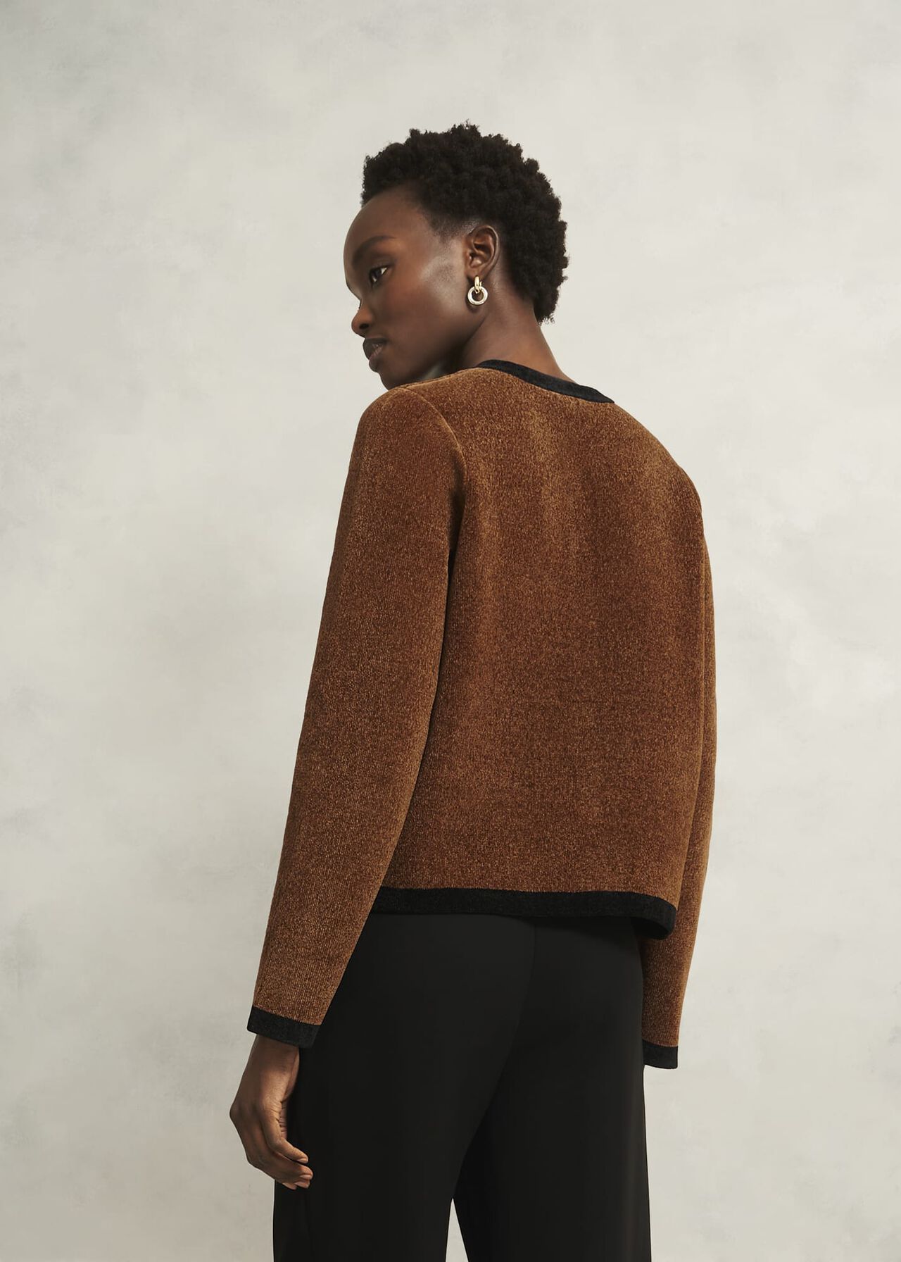 Bryony Knitted Jacket, Toffee Black, hi-res