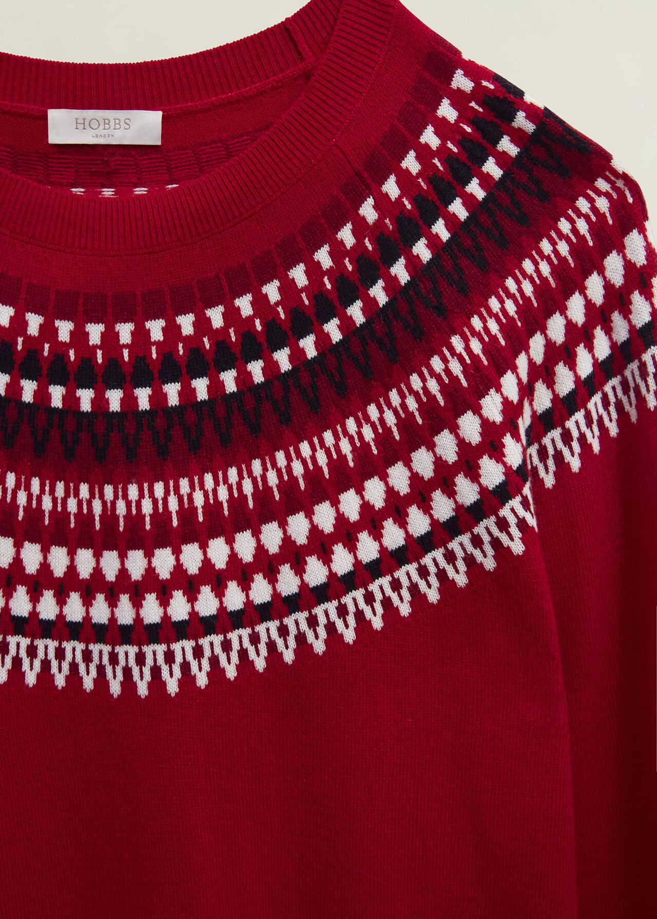 Greta Fairisle Sweater With Cashmere, Red Multi, hi-res