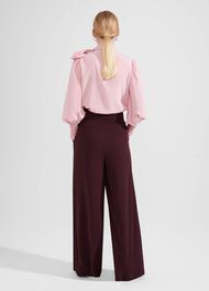 Hilary Wide Leg Pants, Mahogany Red, hi-res