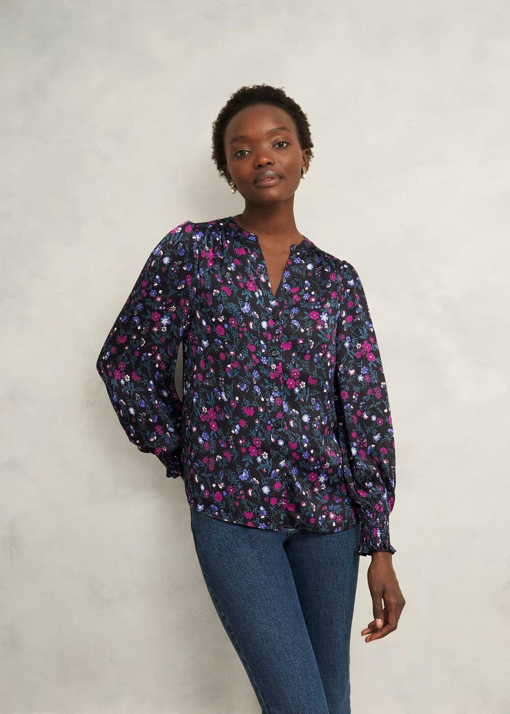 Tasha Blouse, Black Multi, hi-res