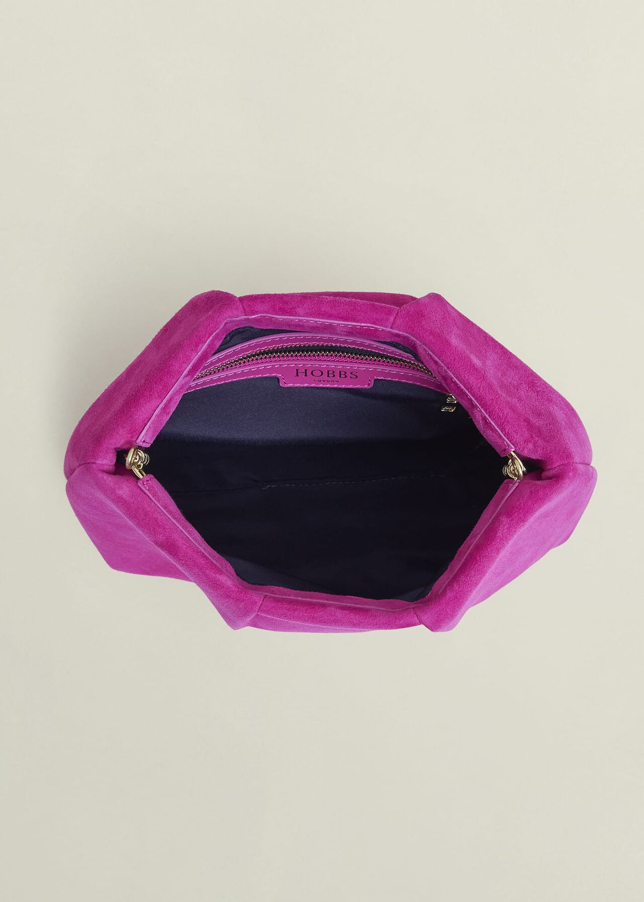 Clifton Suede Clutch, Bright Pink, hi-res