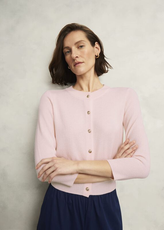 Pink Tresco Wool Cashmere Crew Neck Knitted Sweater