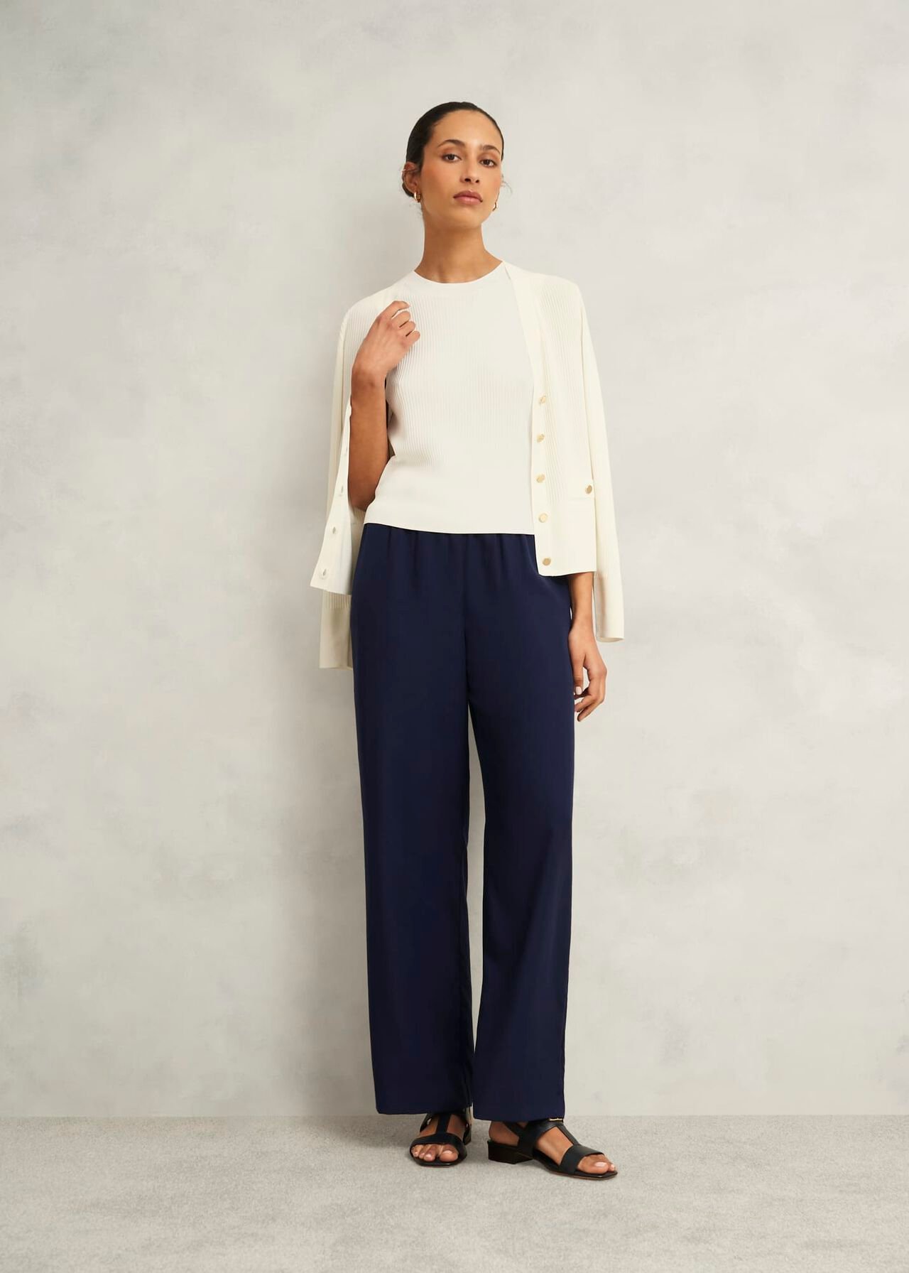 Aubrey Knitted Top, Hobbs Ivory, hi-res
