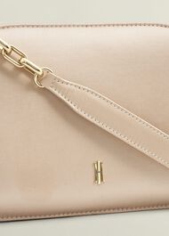 Milan Satin Clutch Bag, Warm Taupe, hi-res