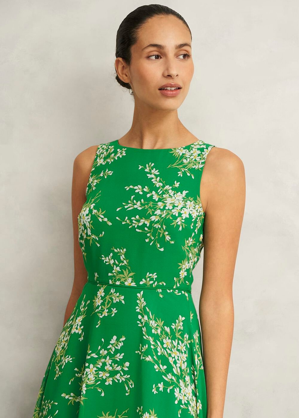 Carly Dress, Green Ivory, hi-res