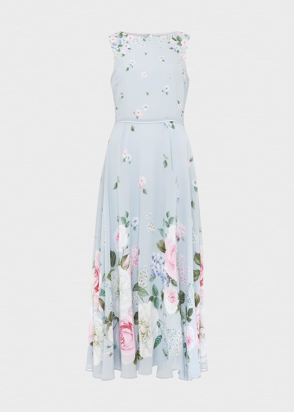 Carly Floral Midi Dress, Blue Multi, hi-res