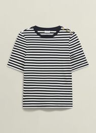 Tamsin Stripe T-Shirt, Ivory Navy, hi-res