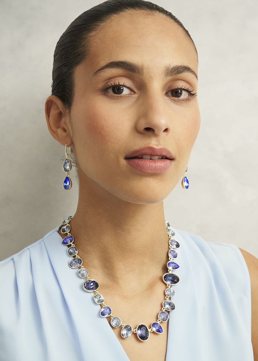 Indira Earrings, Blue Gold, hi-res