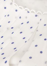 Priya Silk Spot Dress, Ivory Blue, hi-res