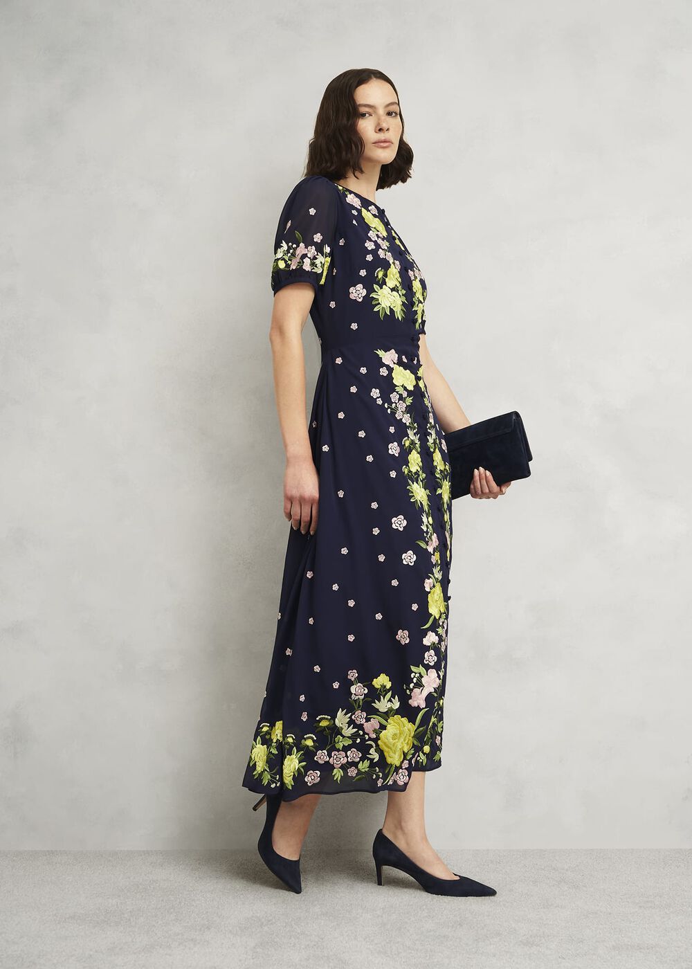 Petite Elva Embroiderd Dress, Midnight Multi, hi-res