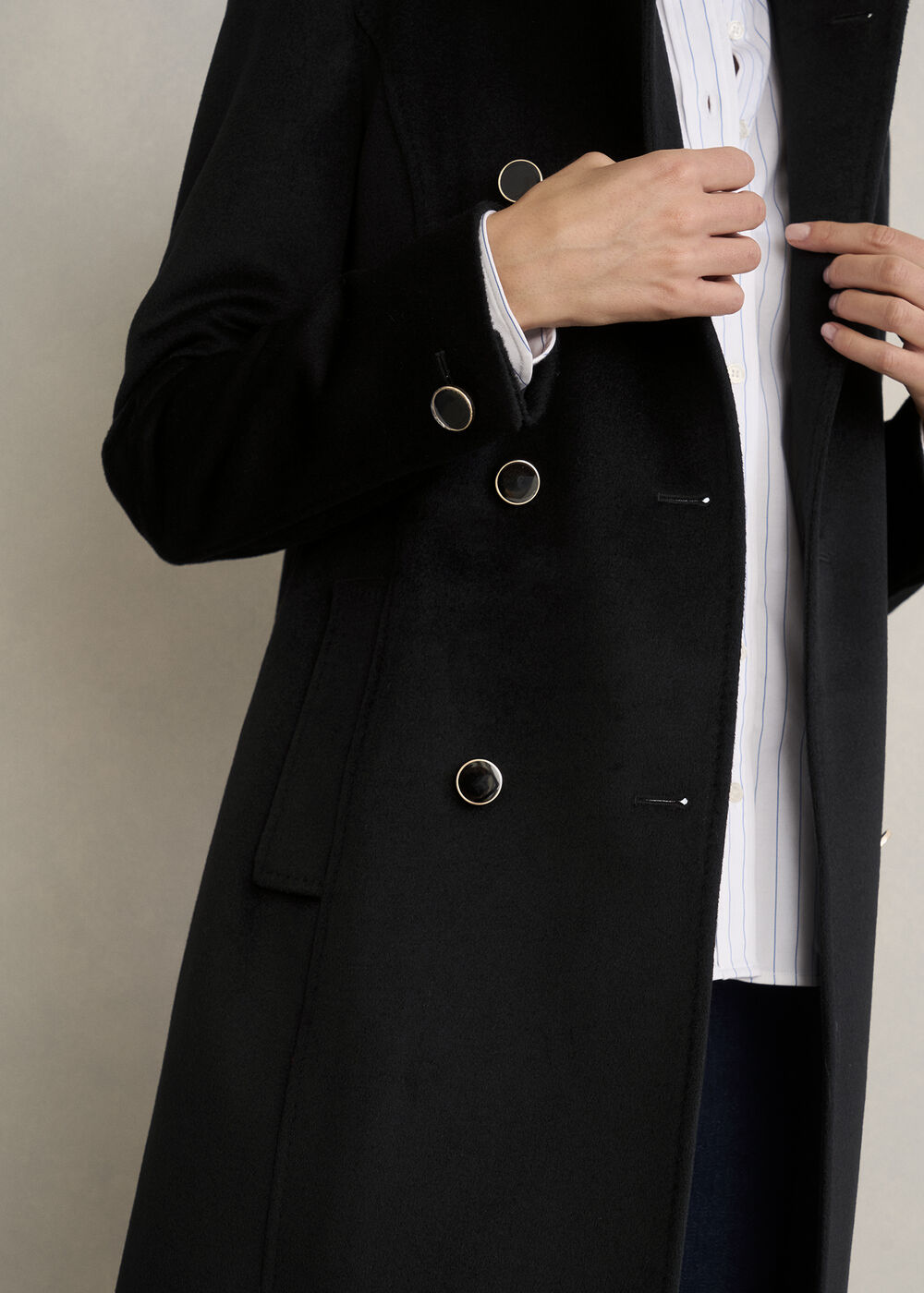 Selina Wool Coat, Black, hi-res