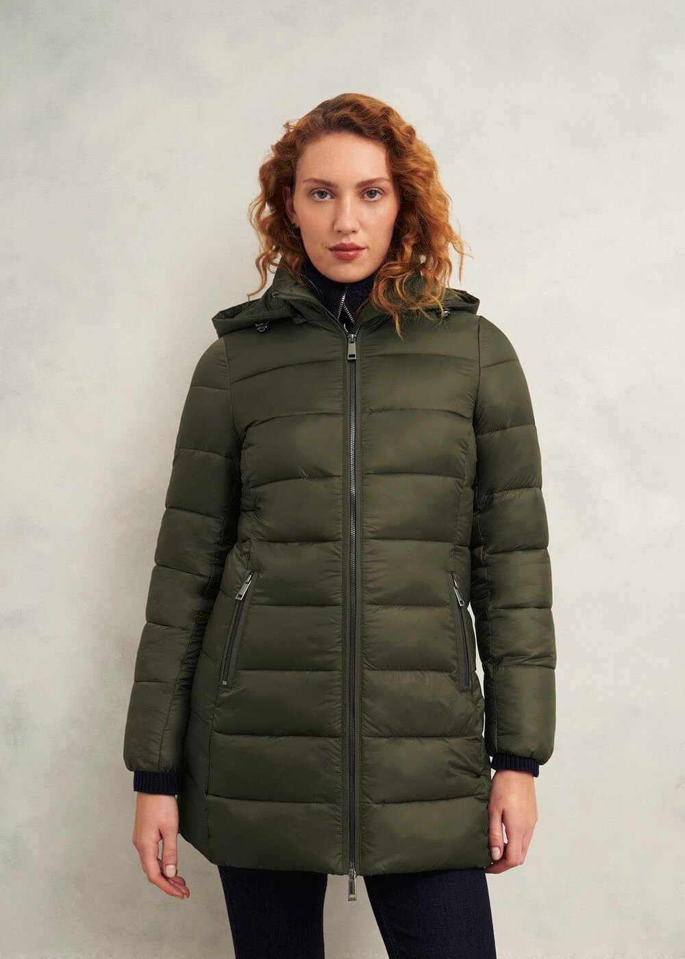 Petite Joelle Puffer Coat, Dark Olive, hi-res