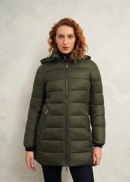 Petite Joelle Puffer Coat, Dark Olive, hi-res