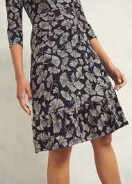 Ginny Jersey Dress, Navy Cream, hi-res