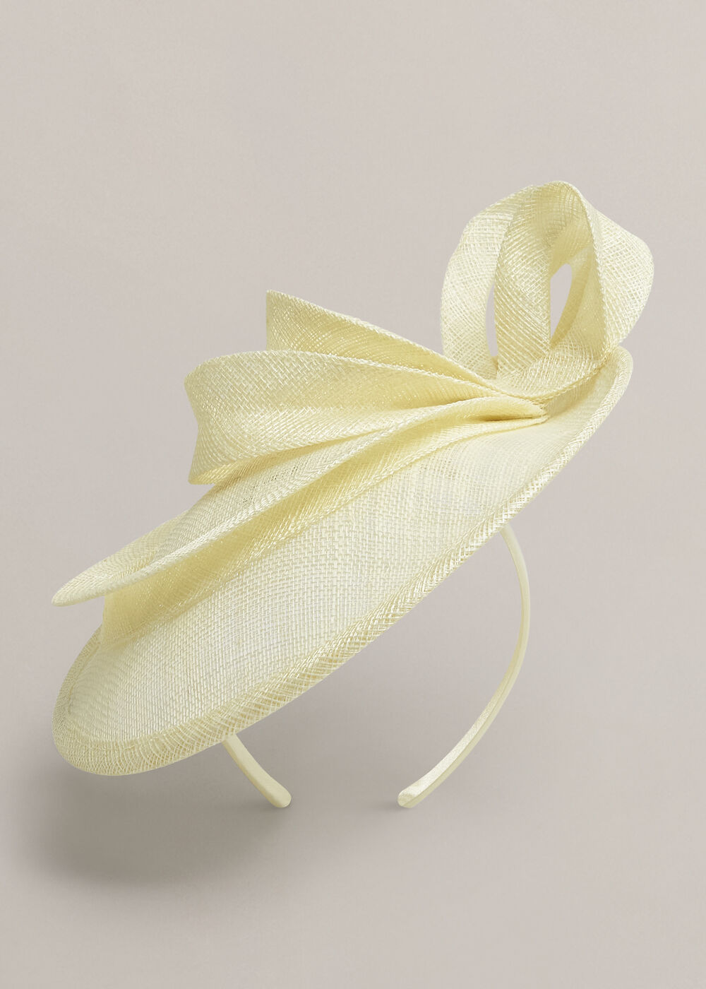 Elaine Fascinator, Pale Yellow, hi-res