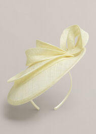 Elaine Fascinator, Pale Yellow, hi-res