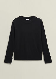 Darla Wool Blend Knitted Jumper, Black, hi-res