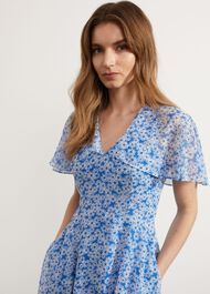 Forbury Paris Midi Dress, Blue Ivory, hi-res