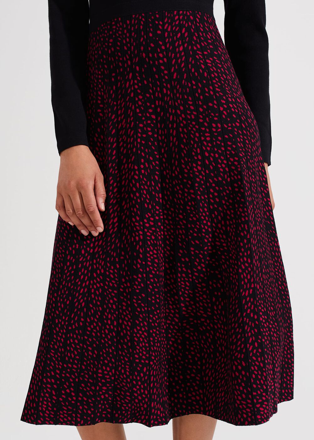 Harlie Knitted Dress, Black Cerise, hi-res