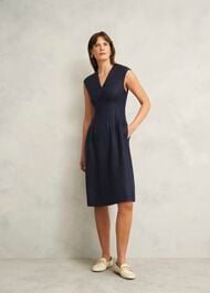 Petite Kayleigh Linen Dress, Navy, hi-res