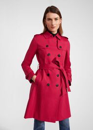 Saskia Shower Resistant Trench Coat, Cerise Pink, hi-res