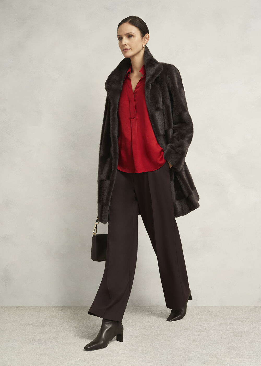 Petite Rosanne Faux Fur Coat, Alder Brown, hi-res