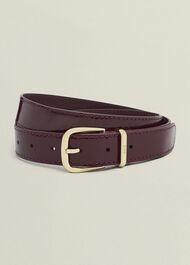 Nima Leather Patent Belt, Bordeaux Red, hi-res