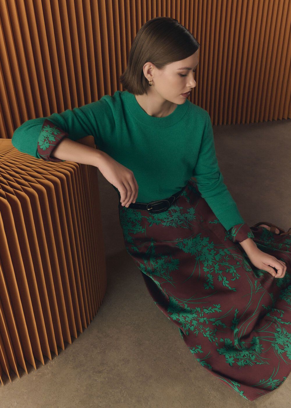 Grasmere Skirt, Brown Green, hi-res