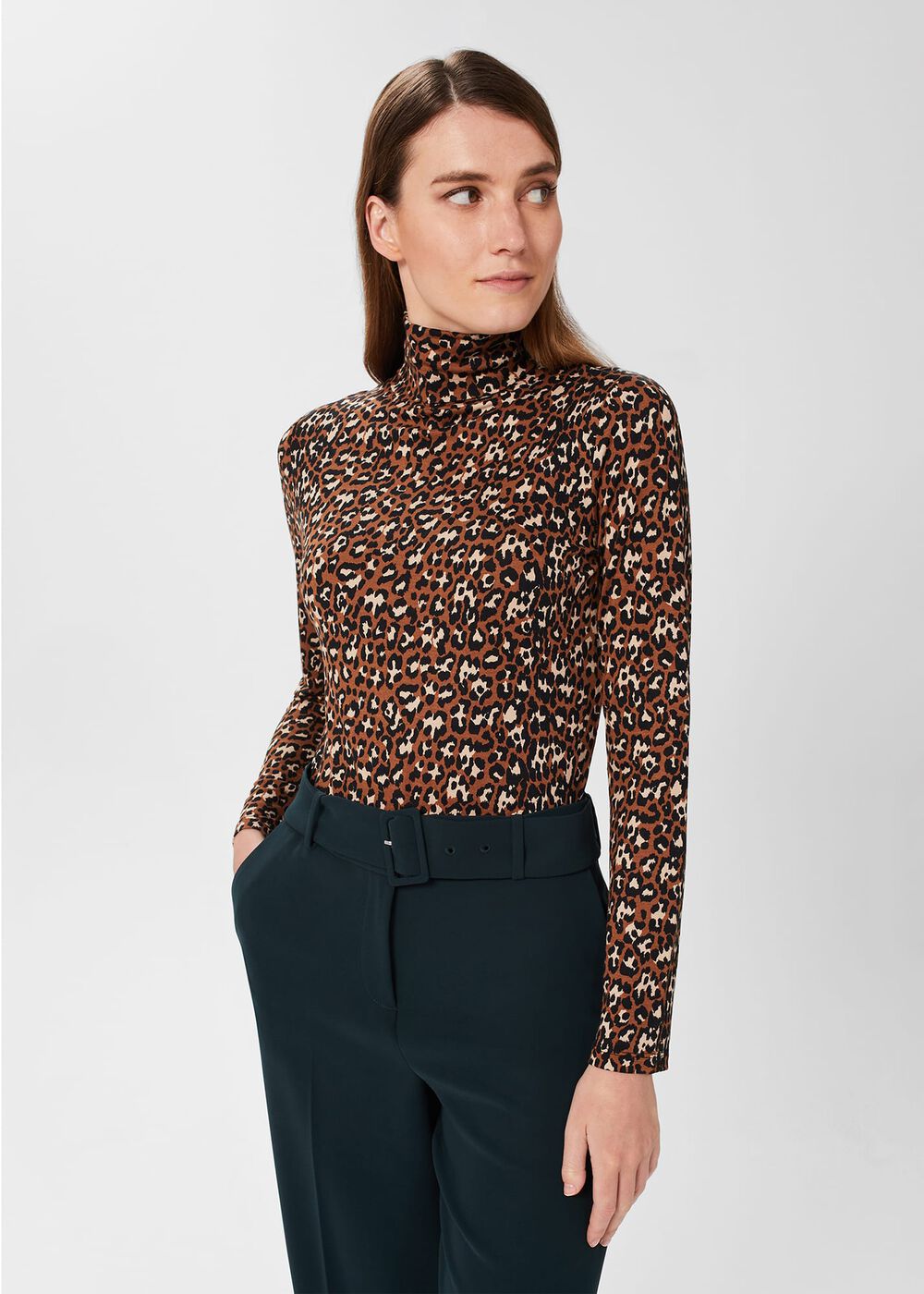 Mischa Turtle Neck, Brown Multi, hi-res