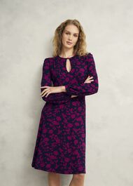 Petite Grace Jersey Dress, Navy Pink, hi-res